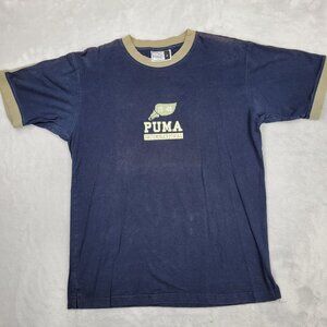 Vintage PUMA Shirt Mens Large Ringer Crewneck‎ Wing International Soccer Adult L
